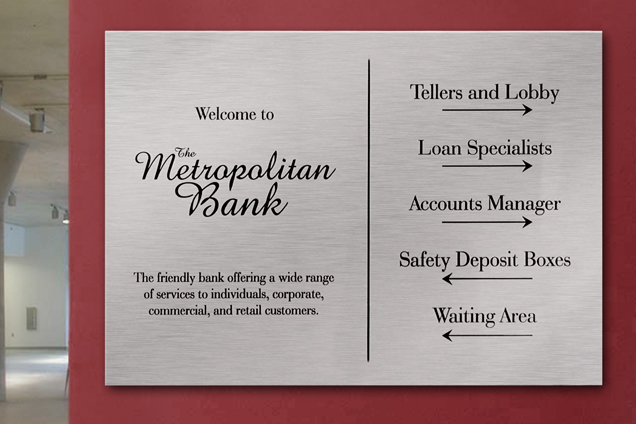 Interior architectural signage