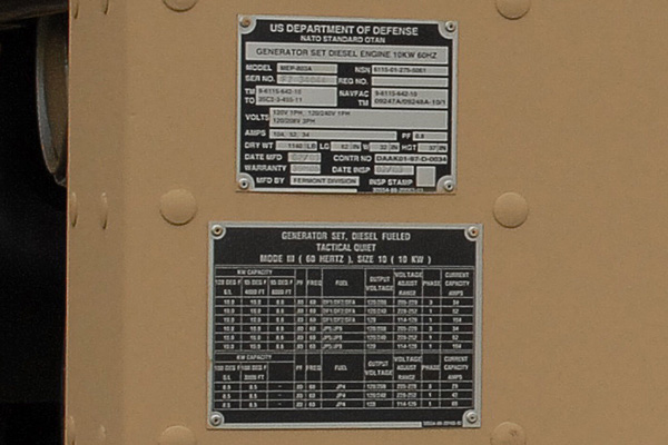 Equipment Nameplates